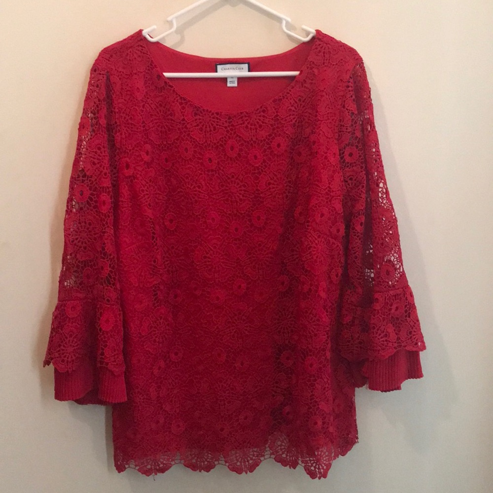 Women’s Charter Club Red Blouse
